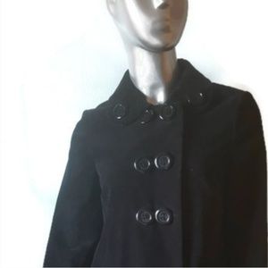 Anthropologie Black Corduroy Coat Sz 2